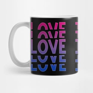 Vintage Retro Love is Love Bisexual Stacked Letters Bi Pride Mug